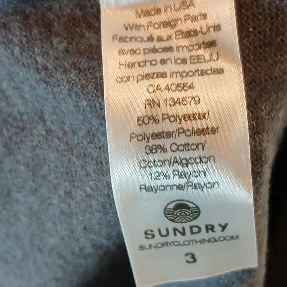 Sundry Women's Multi Stripe Hoodie in Charcoal size Large - Picture 10 of 13